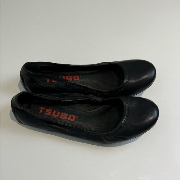 TSUBO Women's Black LEATHER Ballet Flats Size 8 - Picture 2 of 8